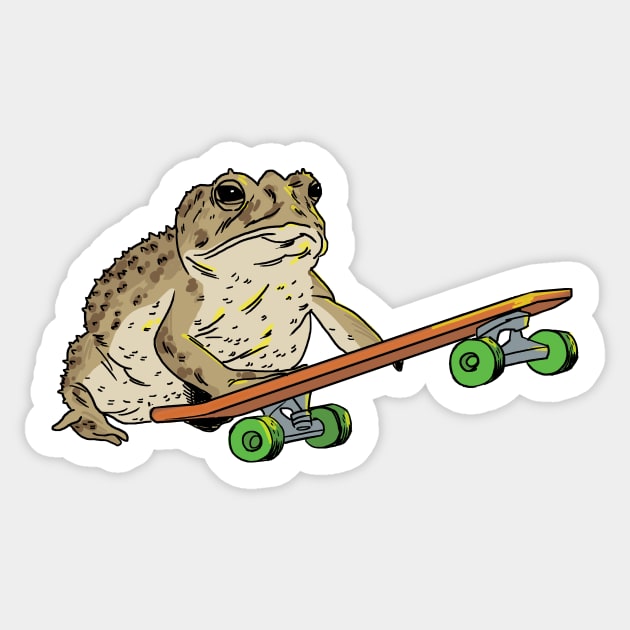 Frog on Skateboard Sticker by castrocastro
